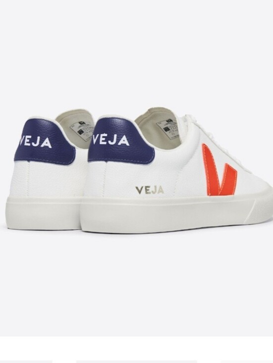Veja Shoes - VEJA Campo Leather White, Orange Fluo Sneakers